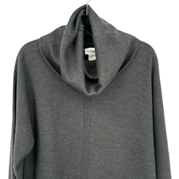 Soft Surroundings Cotswold Wool Blend Cowl Neck Tunic Sweater Gray Medium - Picture 2 of 7